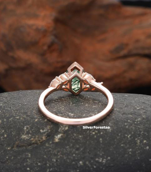 Moss Agate Magic – 925 Sterling Silver Artisan Ring
