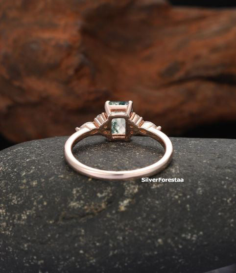 Nature’s Gem – Moss Agate Ring in Solid Sterling Silver