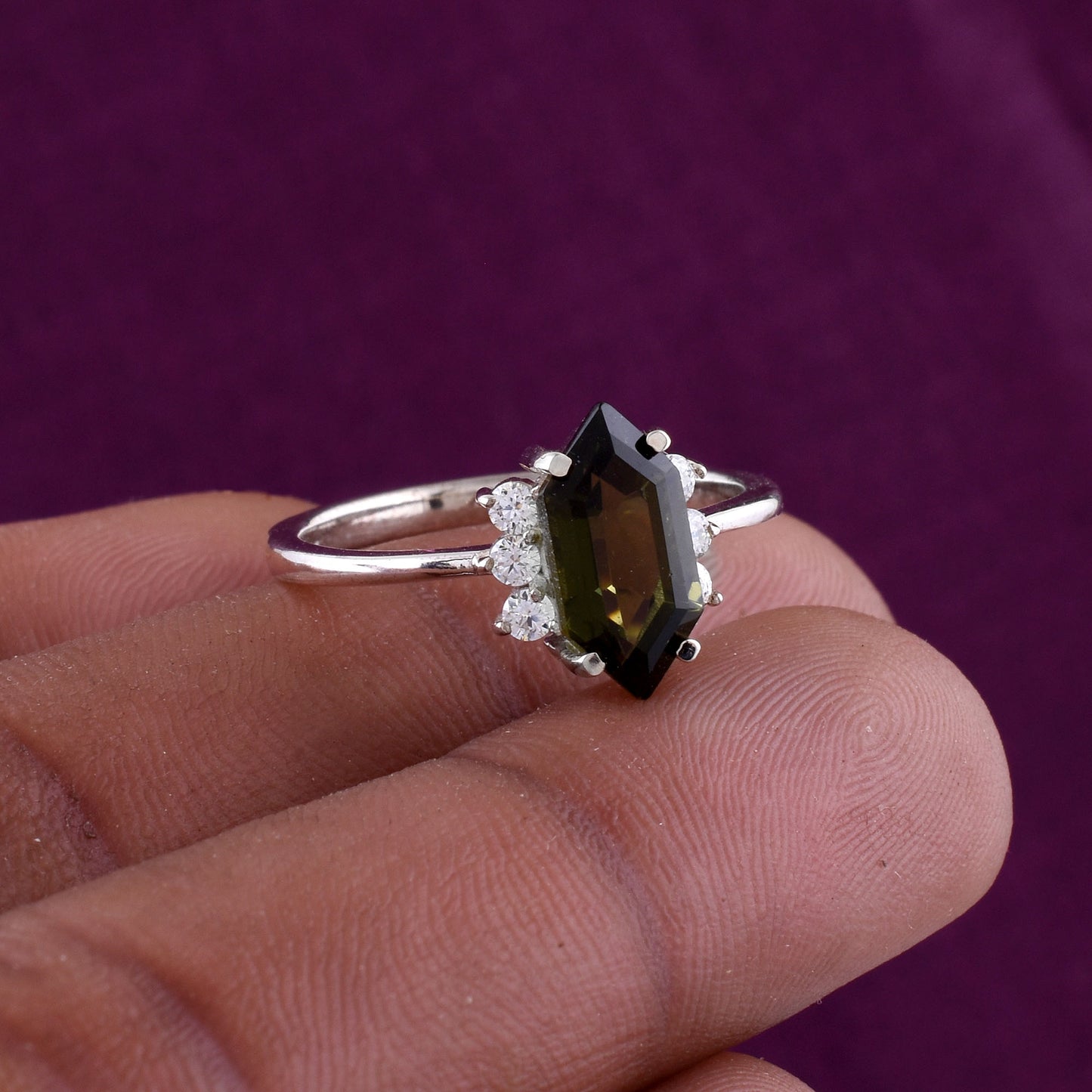 Silverforestaa: Stunning Moldavite Silver Rings
