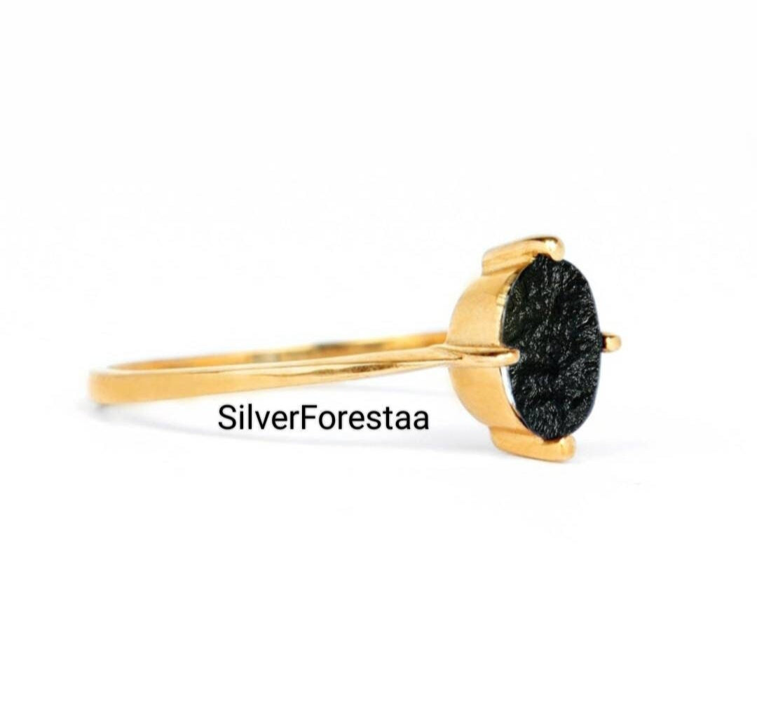 Authentic Moldavite Silver Ring