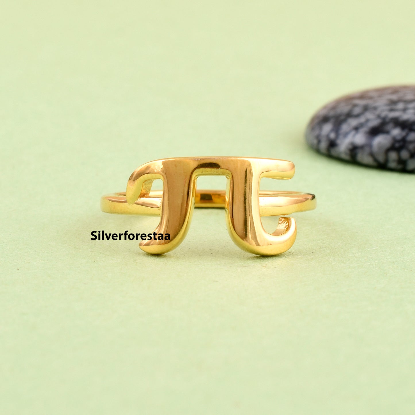 Unique Pie Shape Ring in 925 Sterling Silver – Modern Geometric Design