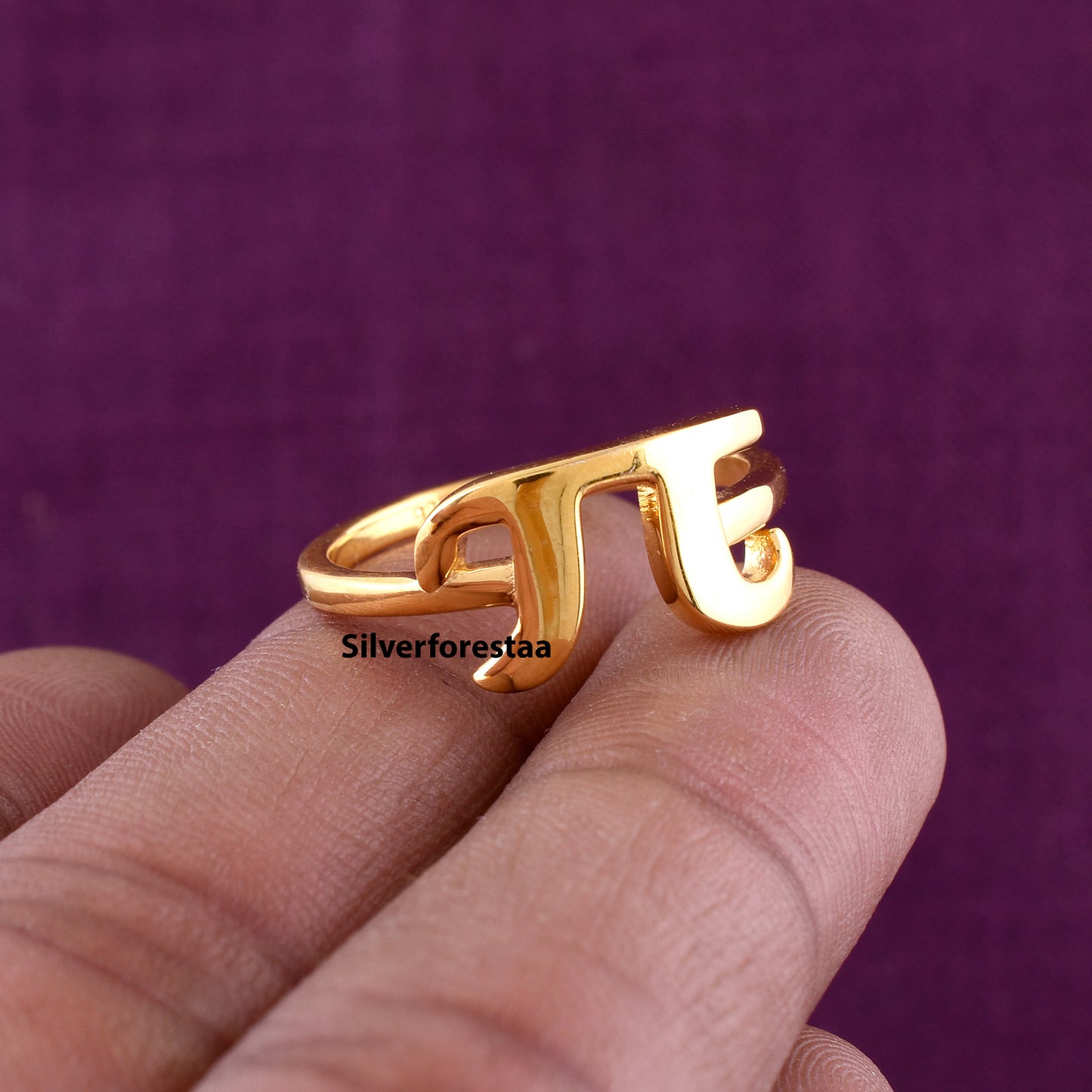 Unique Pie Shape Ring in 925 Sterling Silver – Modern Geometric Design