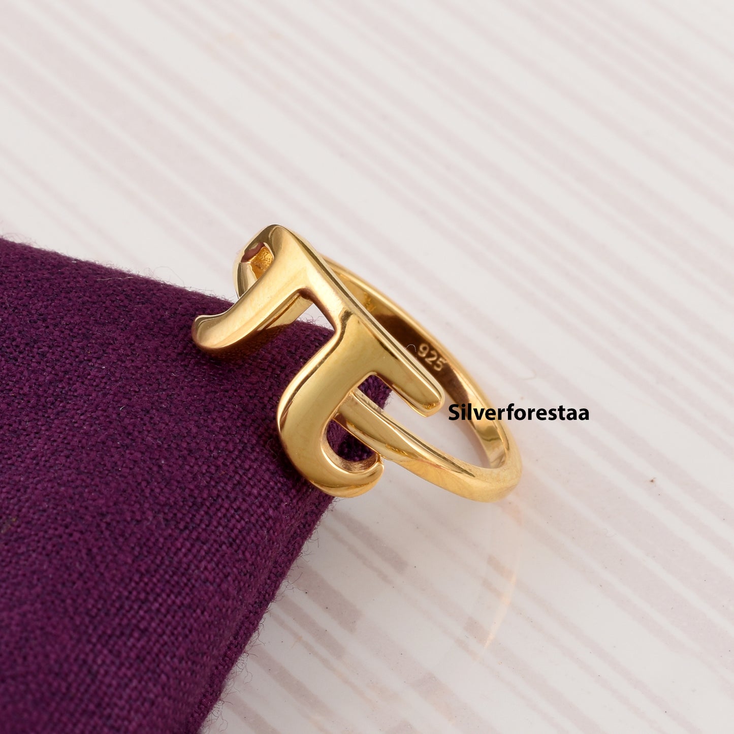 Unique Pie Shape Ring in 925 Sterling Silver – Modern Geometric Design