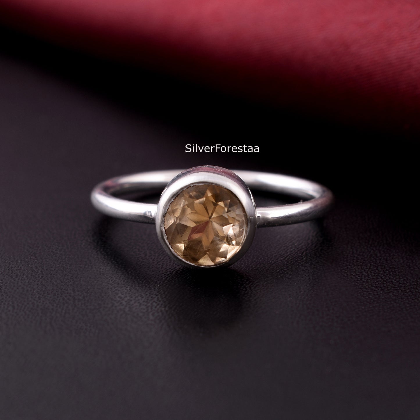 Citrine Ring in 925 Sterling Silver - SilverForestaa