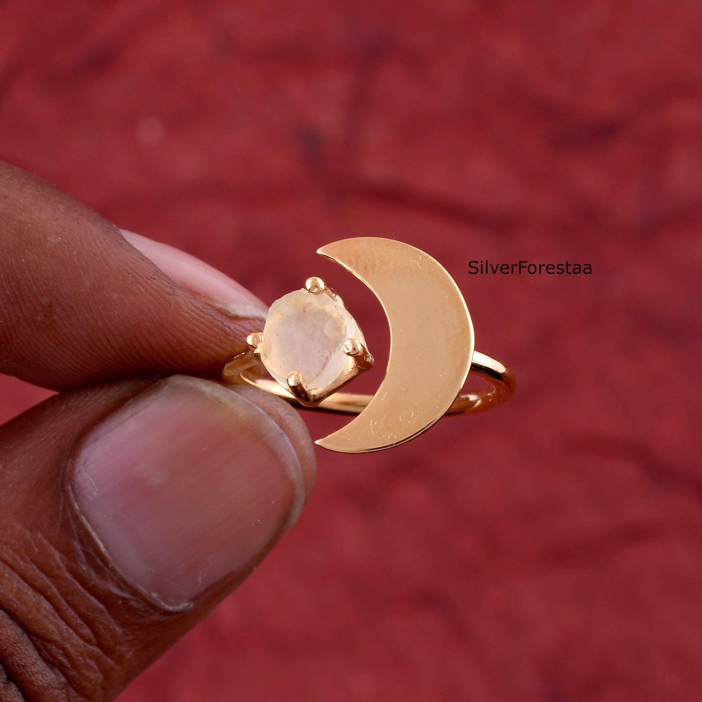 Natural Libyan Tektite Ring – Minimalist Design