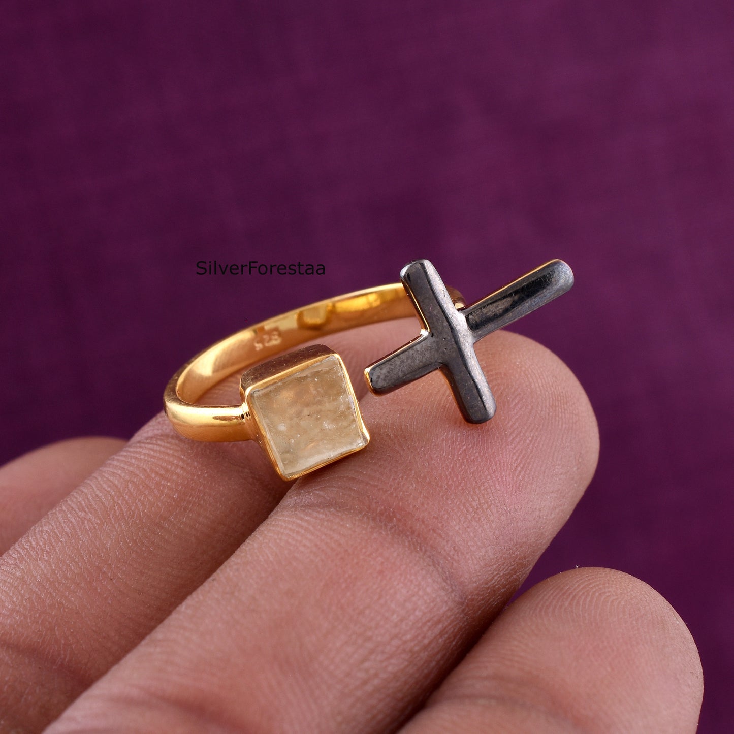 Authentic Libyan Desert Tektite Ring – 925 Silver