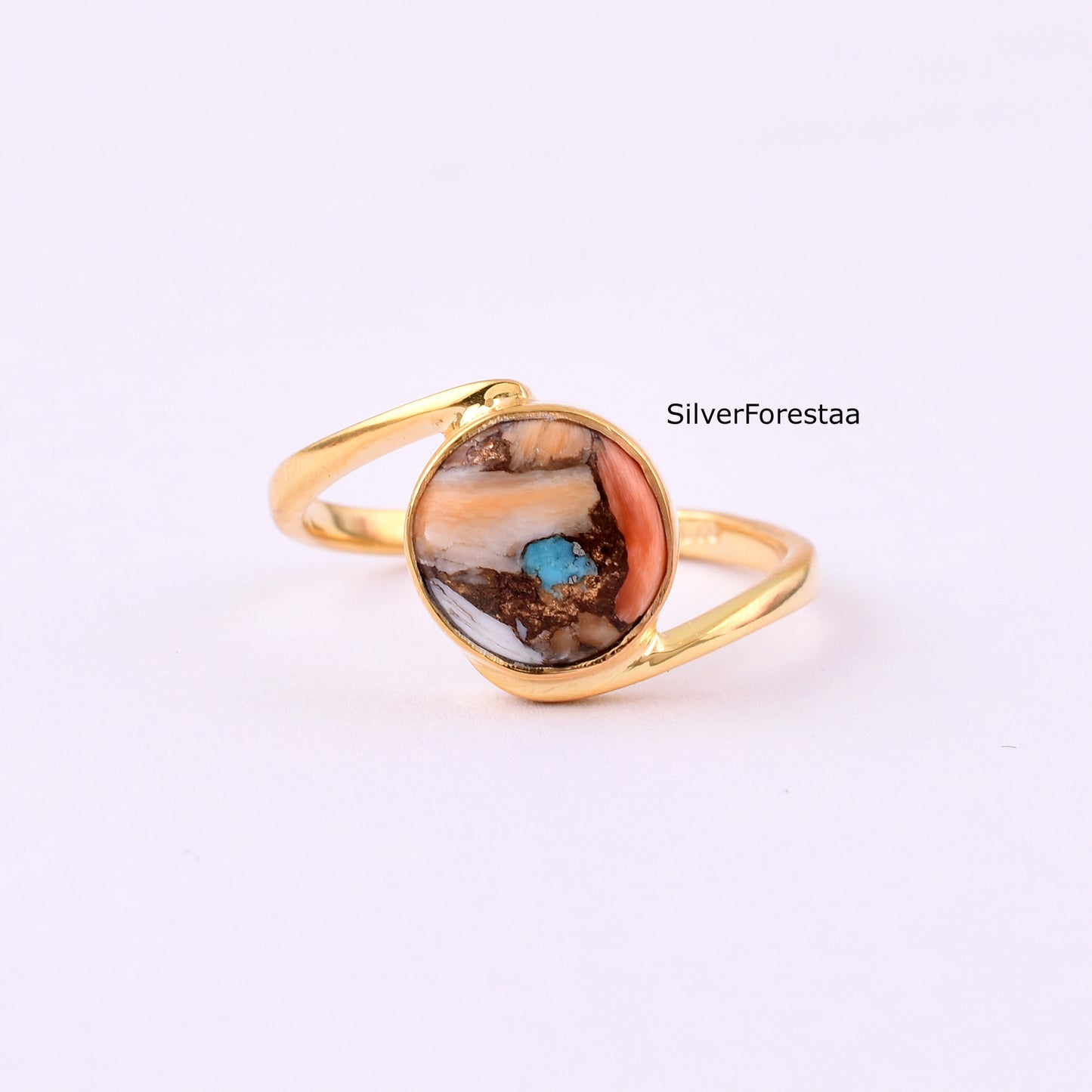 Handmade Copper Turquoise Ring - Gift for Valentine