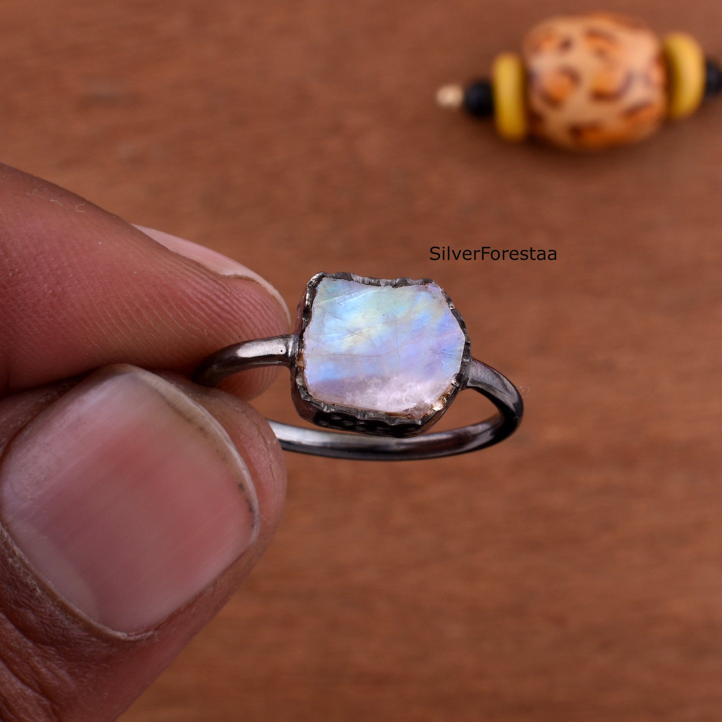 Shop Raw Moonstone Silver Ring | SilverForestaa
