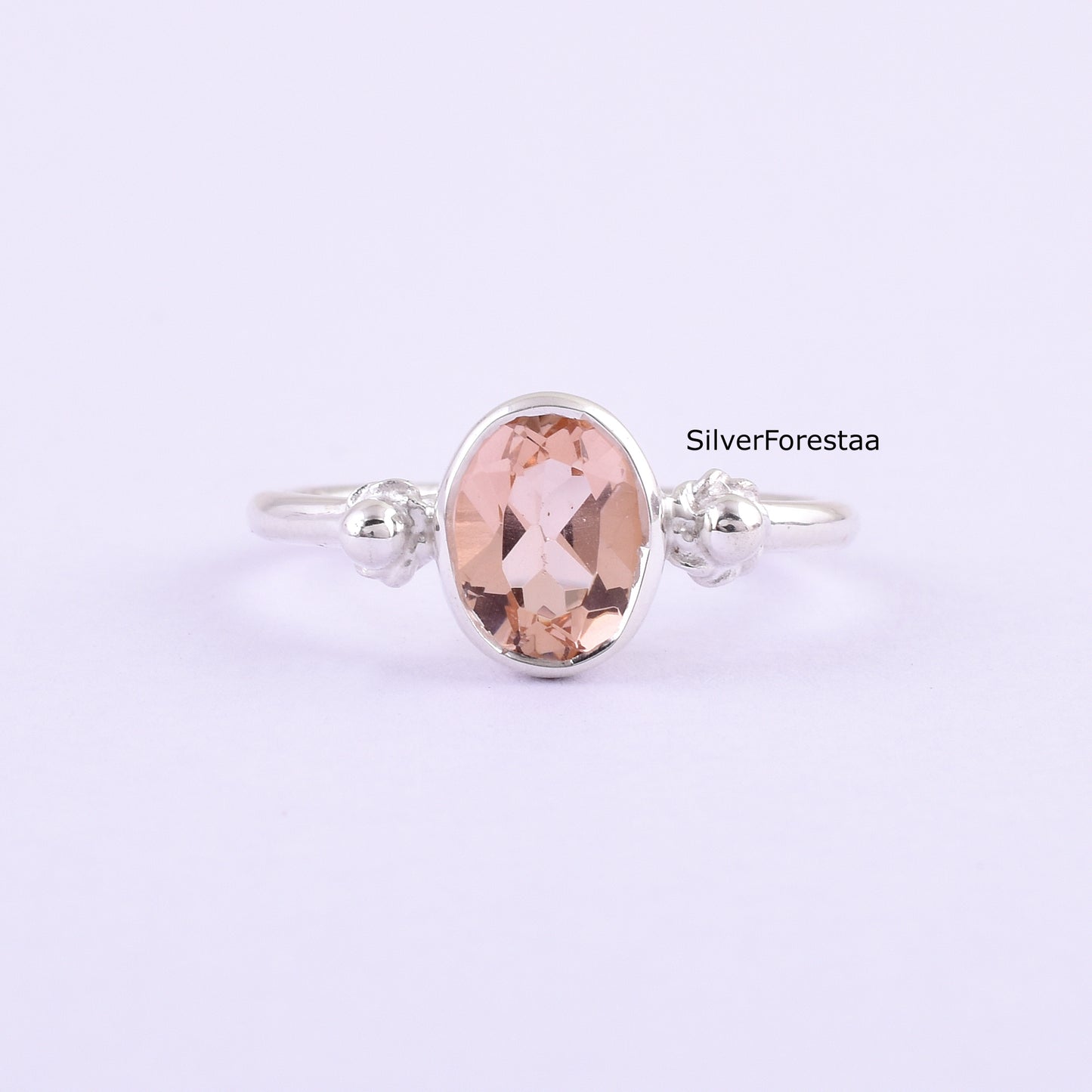Pink Morganite Silver Ring – Bridal & Engagement Jewelry