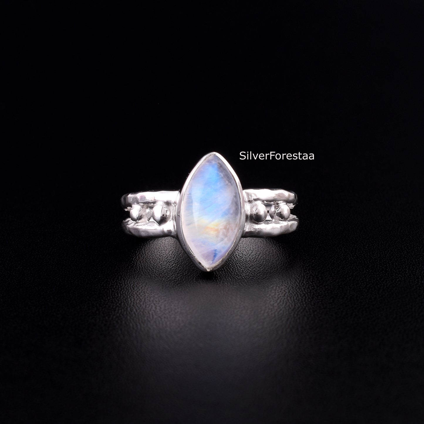Elegant Rainbow Moonstone Ring – Artisan 925 Silver Jewelry