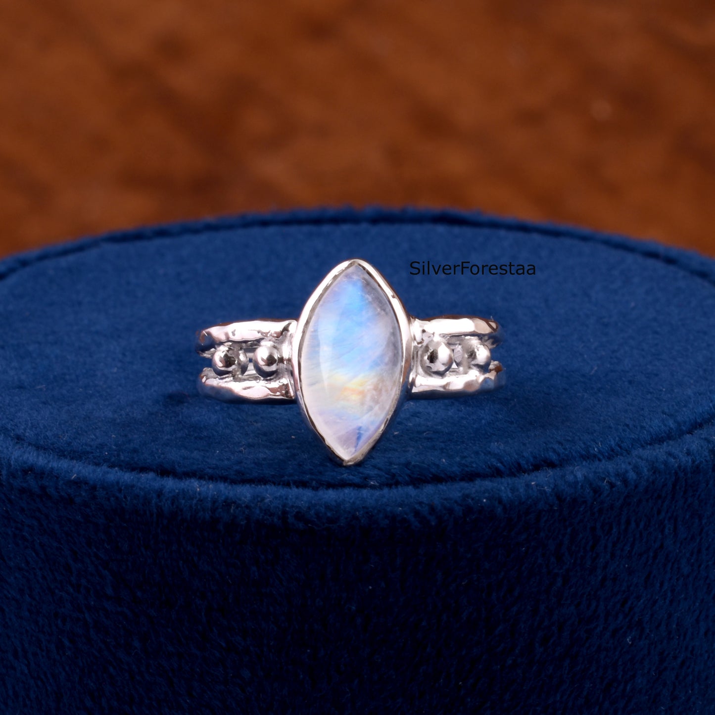 Elegant Rainbow Moonstone Ring – Artisan 925 Silver Jewelry