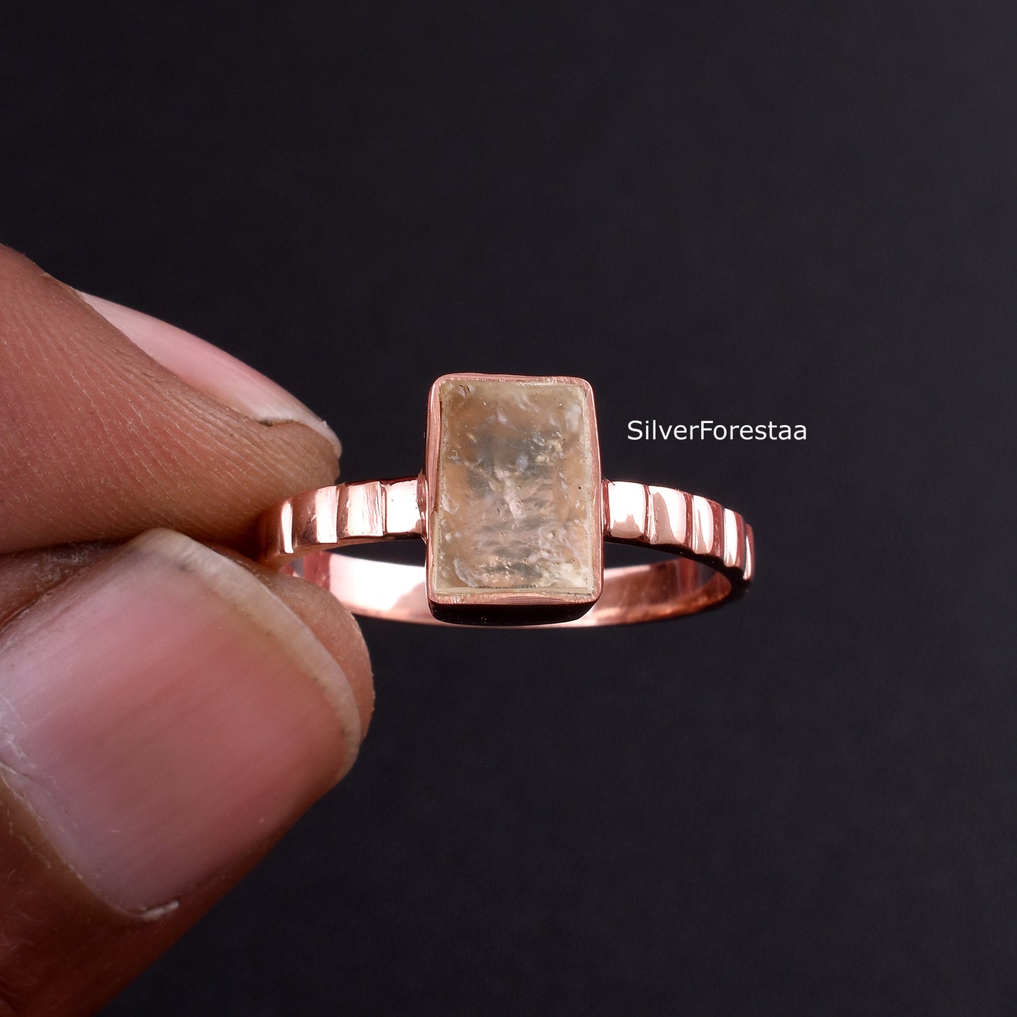 Handcrafted Libyan Tektite Ring | 925 Silver | Spiritual Stone
