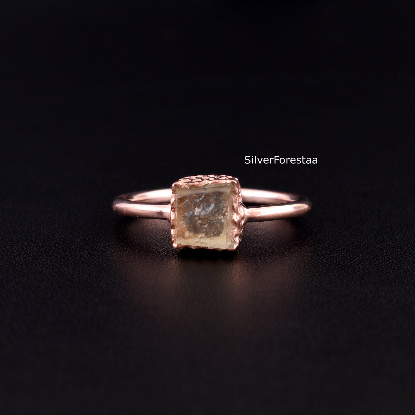 Genuine Libyan Tektite Ring | 925 Sterling Silver Design