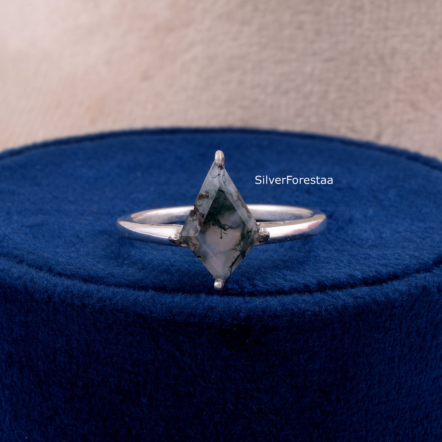 Moss Agate Gemstone Ring – 925 Solid Sterling Silver Design