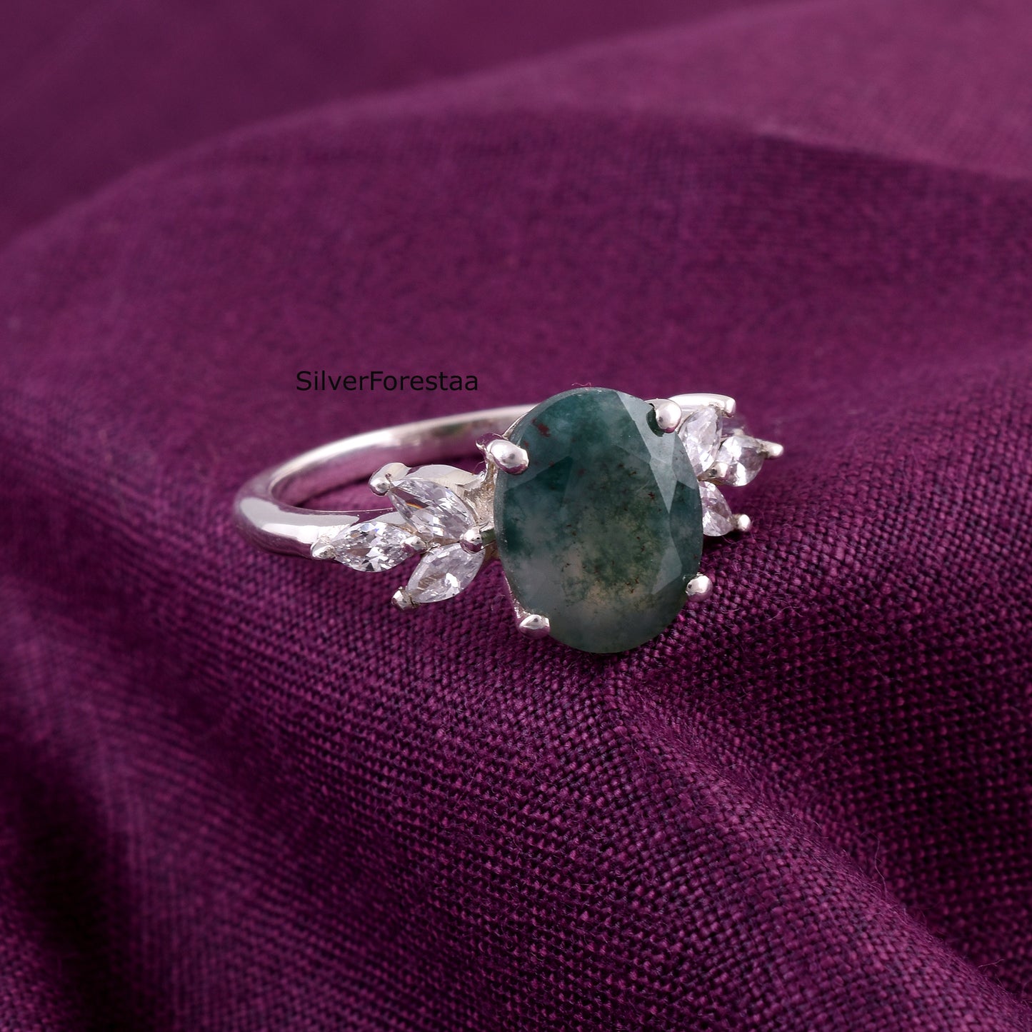 moss agate ring