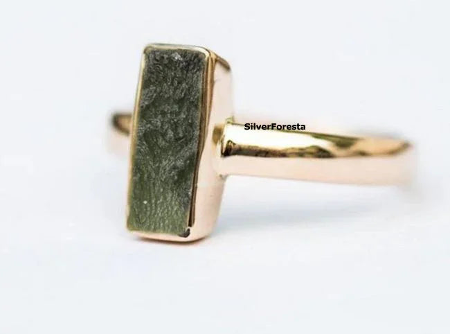 Moldavite Ring Moldavite Jewelry - SILVERFORESTAA