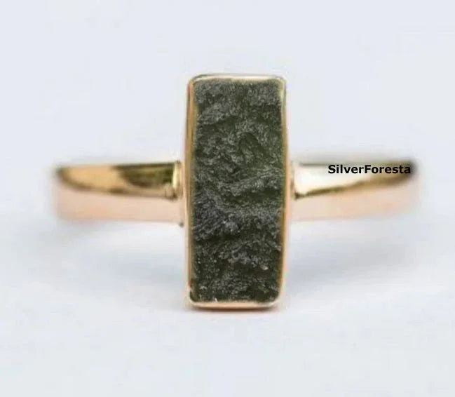 Moldavite Ring Moldavite Jewelry - SILVERFORESTAA