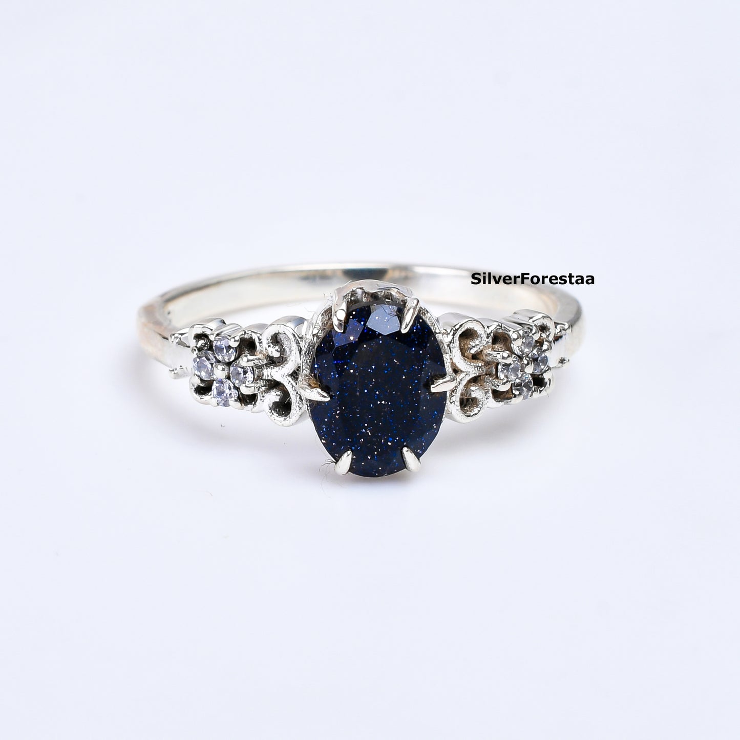 Celestial Spark – Artisan Blue Sandstone Silver Jewelry