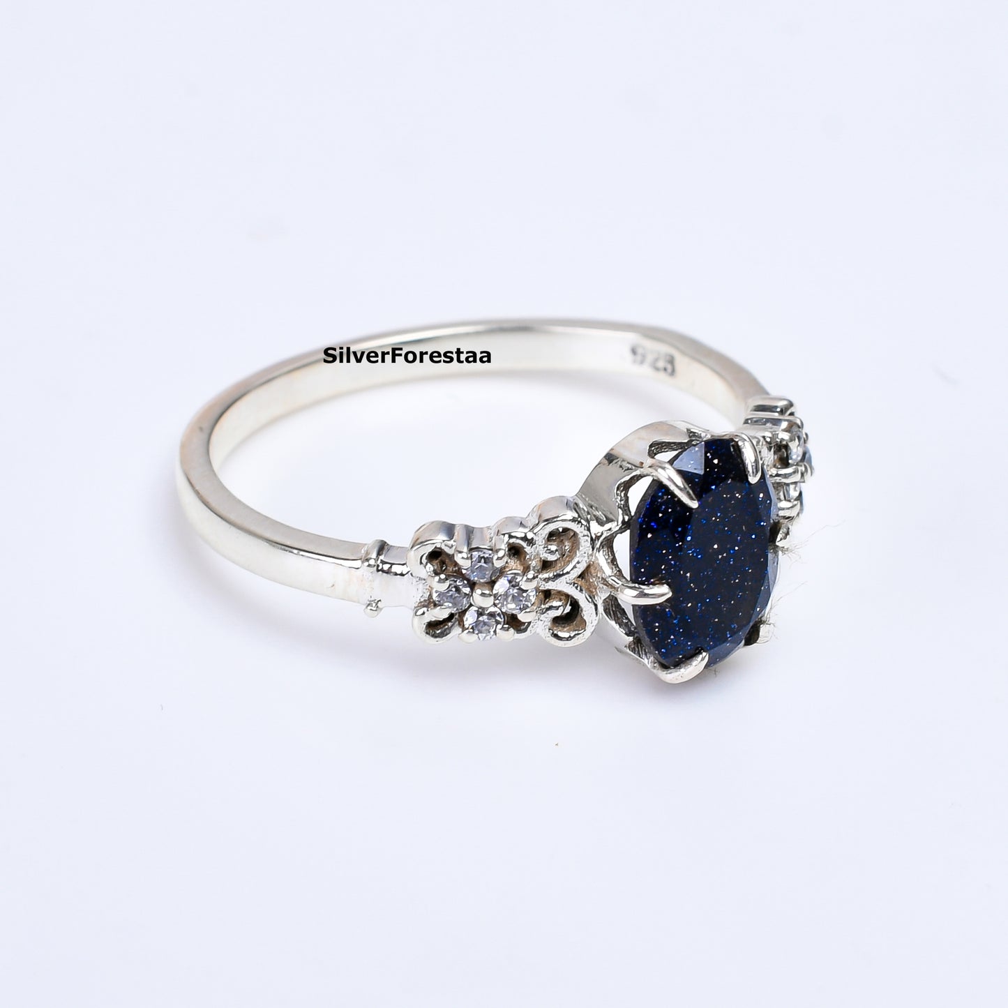 Celestial Spark – Artisan Blue Sandstone Silver Jewelry