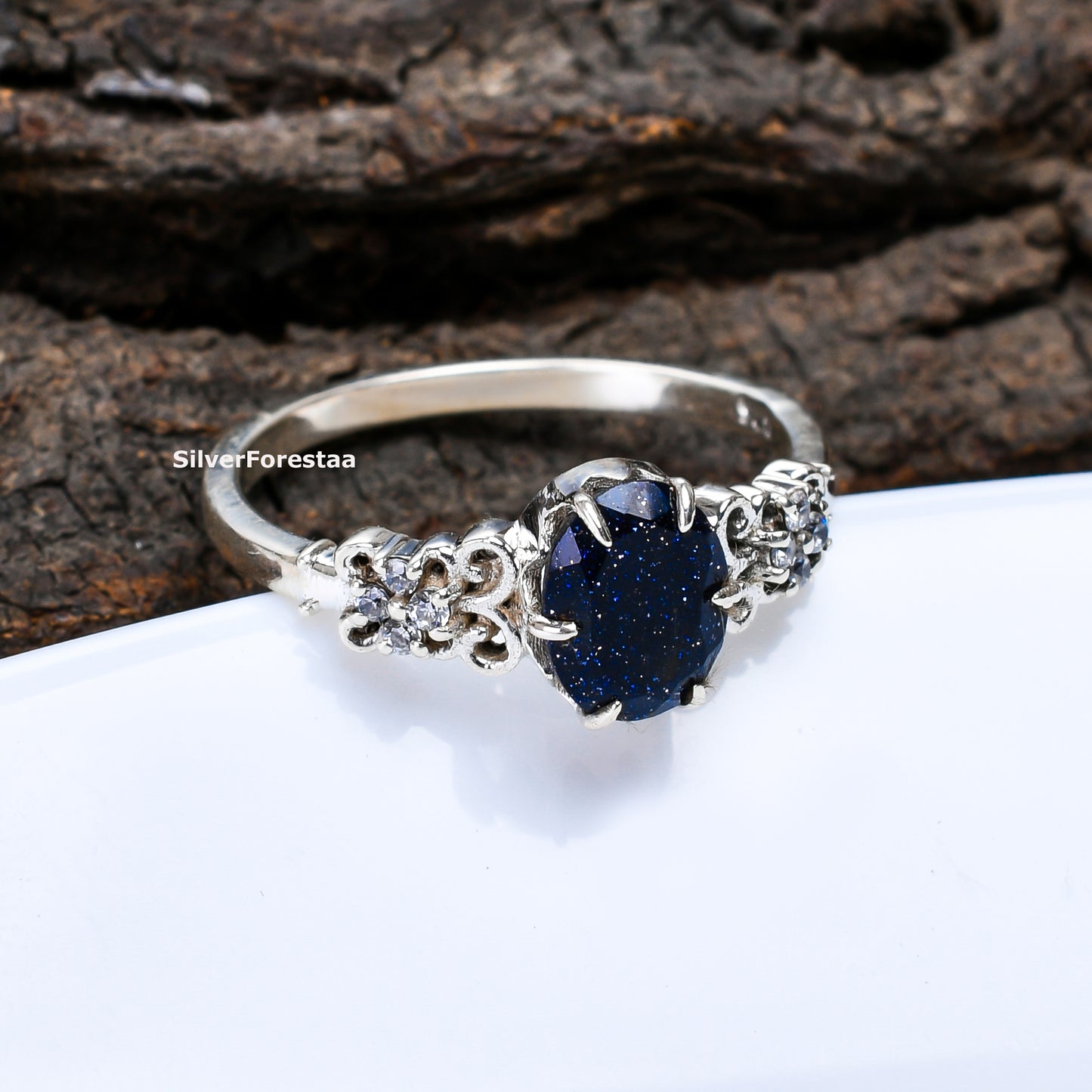 Celestial Spark – Artisan Blue Sandstone Silver Jewelry