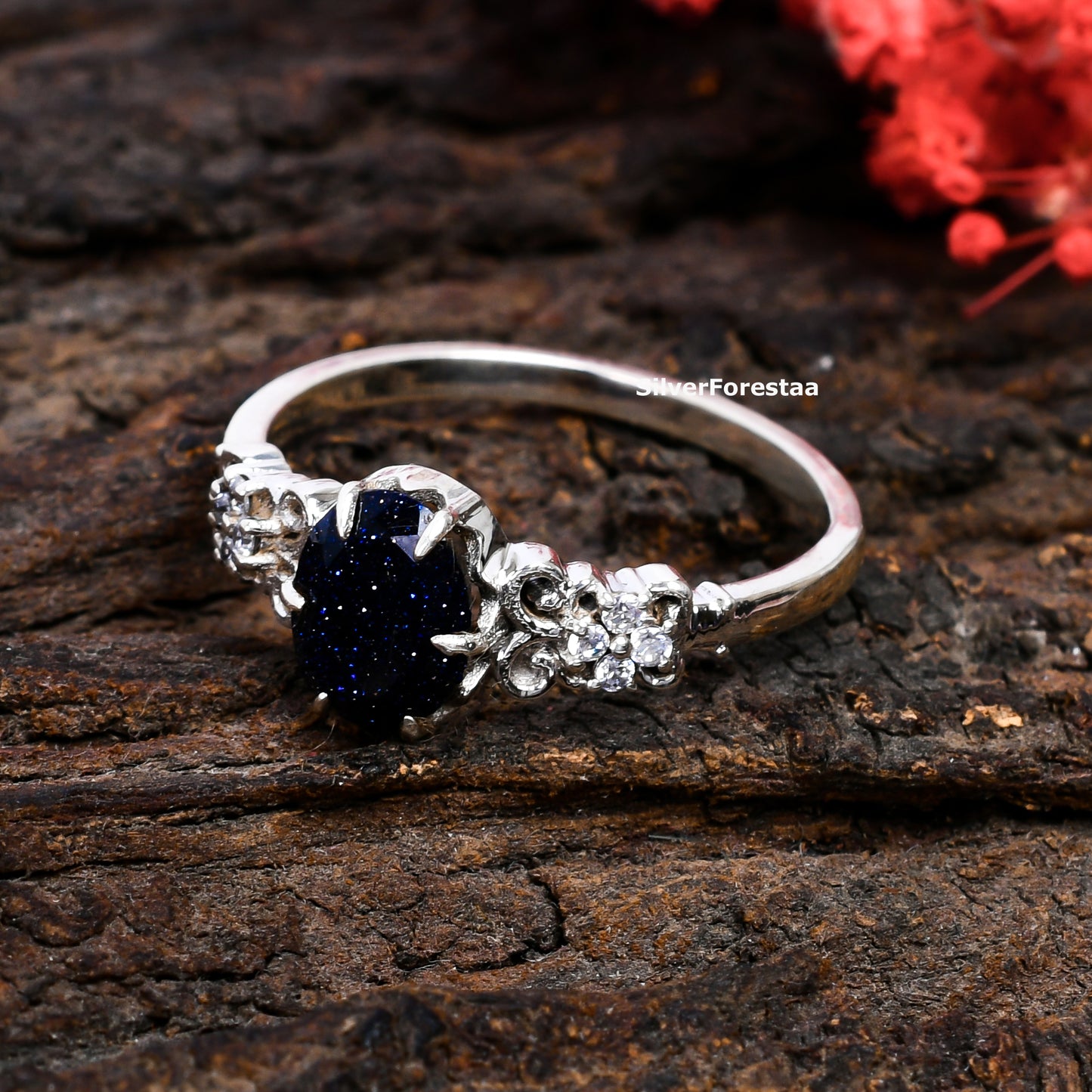 Celestial Spark – Artisan Blue Sandstone Silver Jewelry