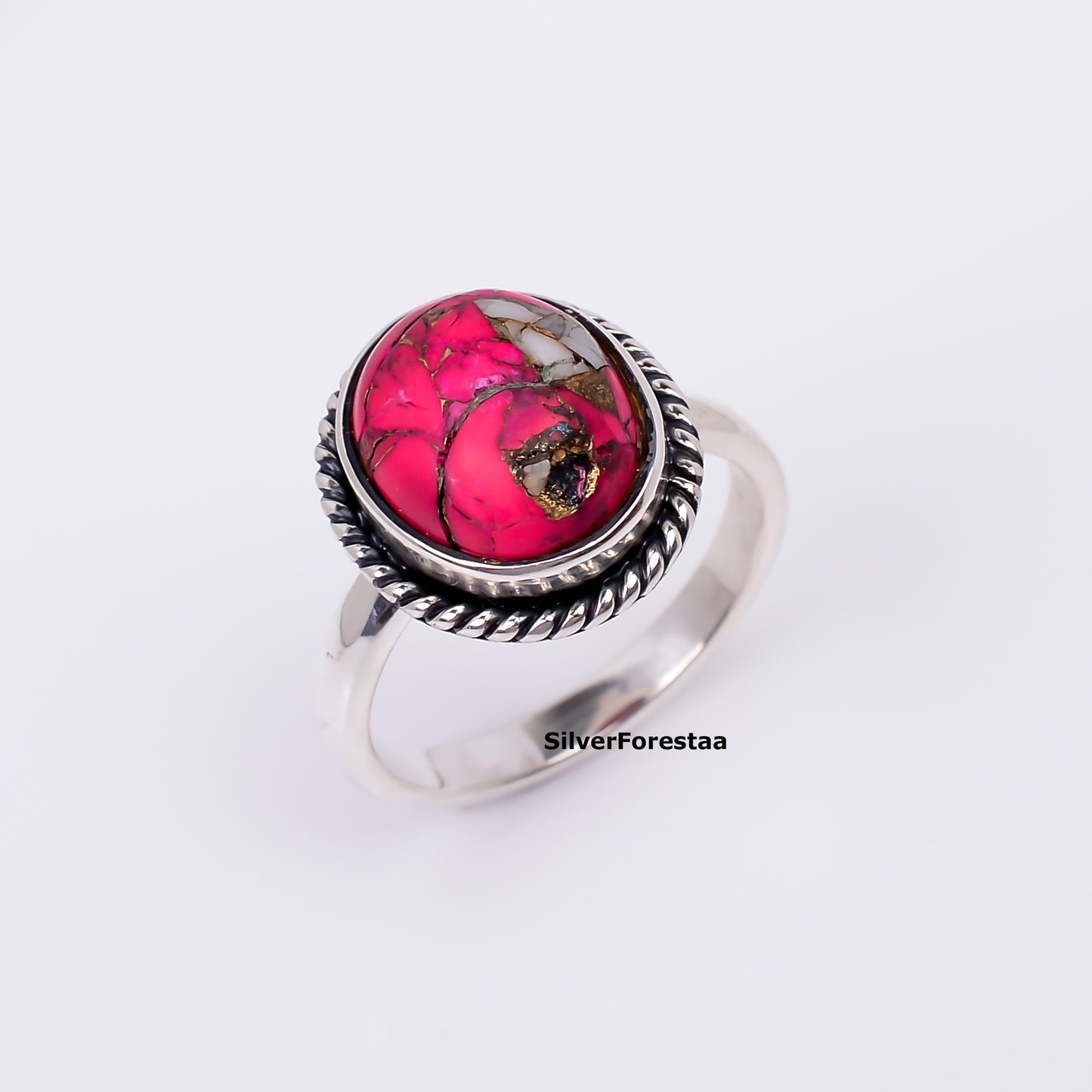 Sacred Sky Stone – Handmade Boho Ring in Sterling Silver