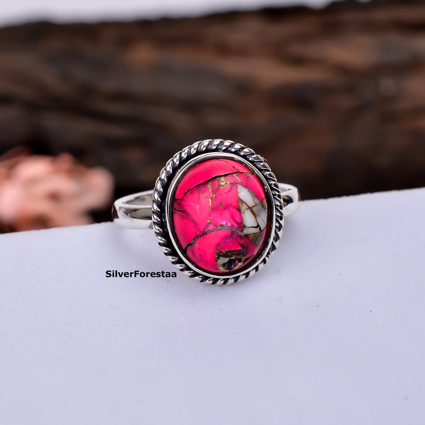 Sacred Sky Stone – Handmade Boho Ring in Sterling Silver
