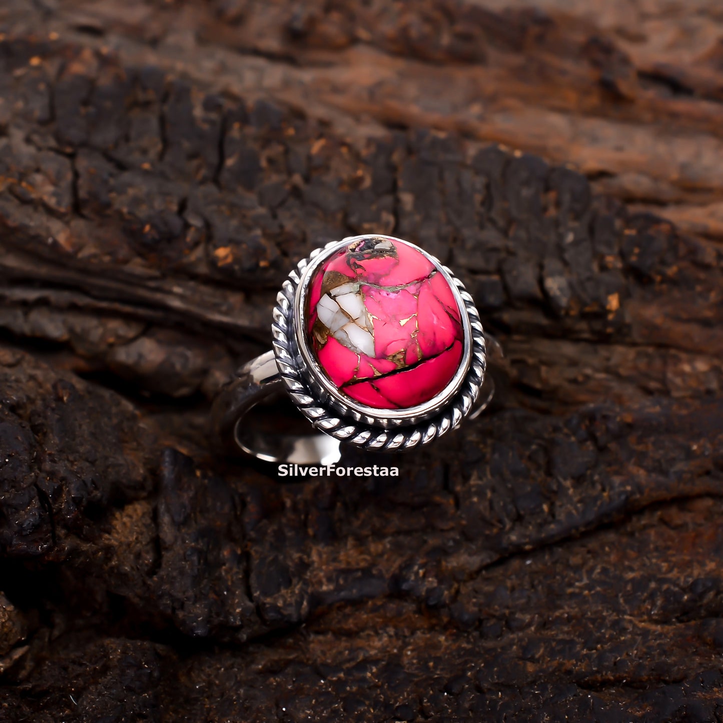 Sacred Sky Stone – Handmade Boho Ring in Sterling Silver