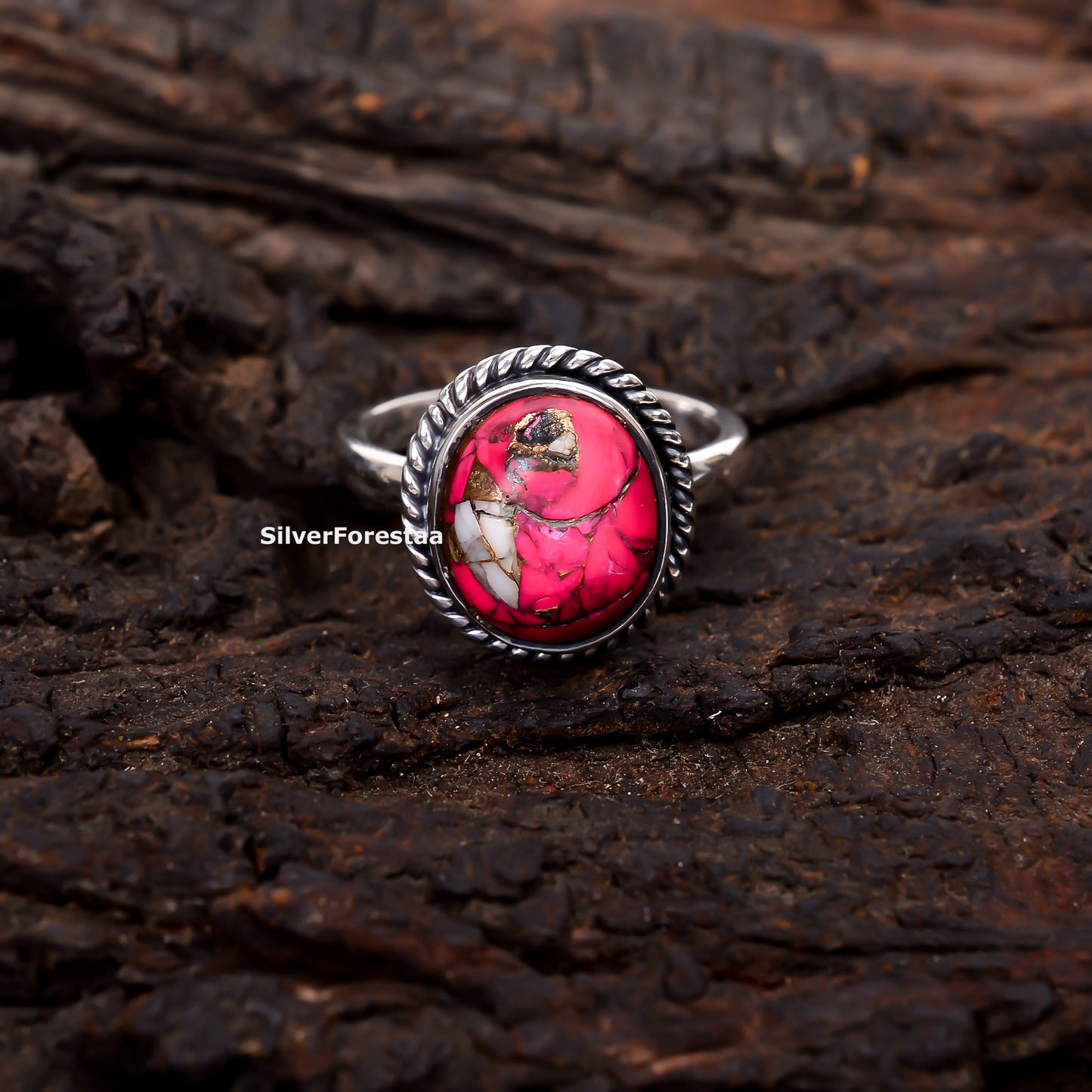 Sacred Sky Stone – Handmade Boho Ring in Sterling Silver