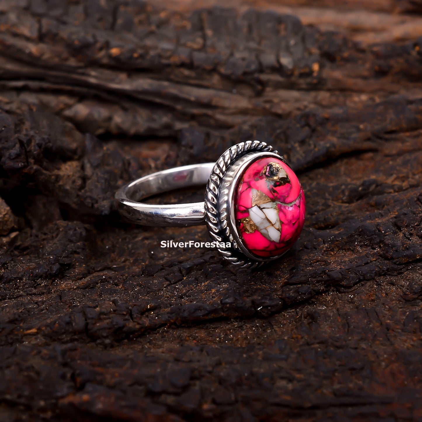Sacred Sky Stone – Handmade Boho Ring in Sterling Silver
