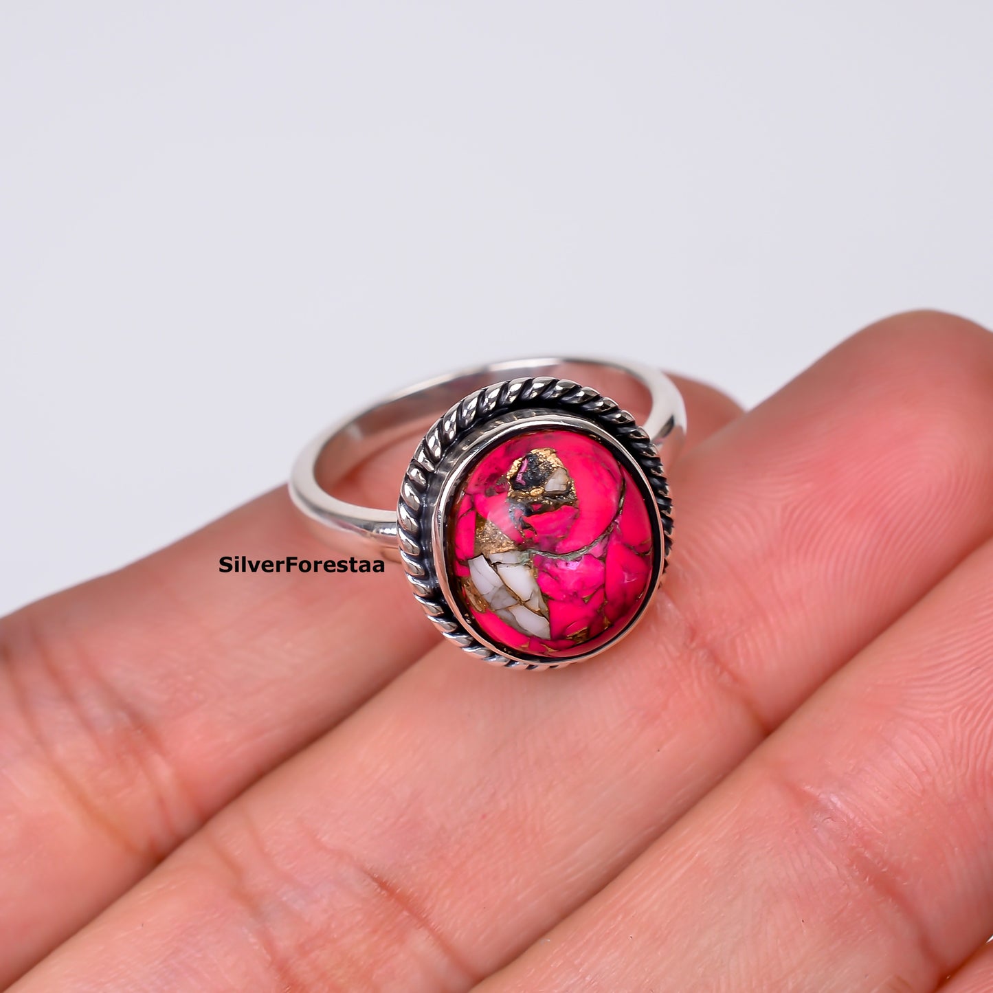 Sacred Sky Stone – Handmade Boho Ring in Sterling Silver