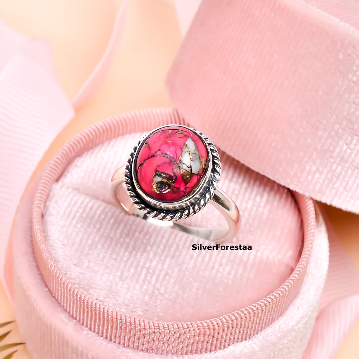 Sacred Sky Stone – Handmade Boho Ring in Sterling Silver
