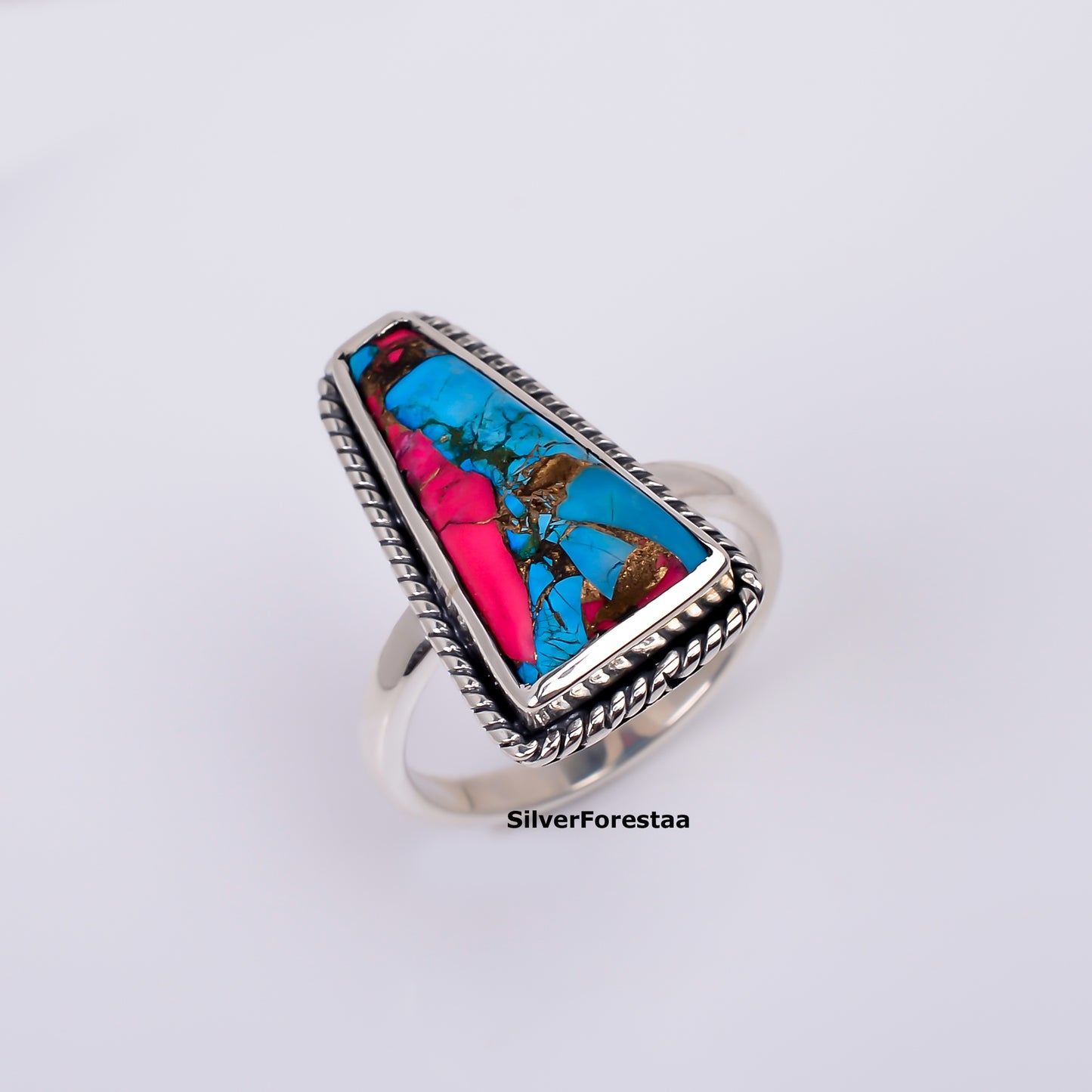 Cotton Candy Dreams – Turquoise Ring in Fine Sterling Silver