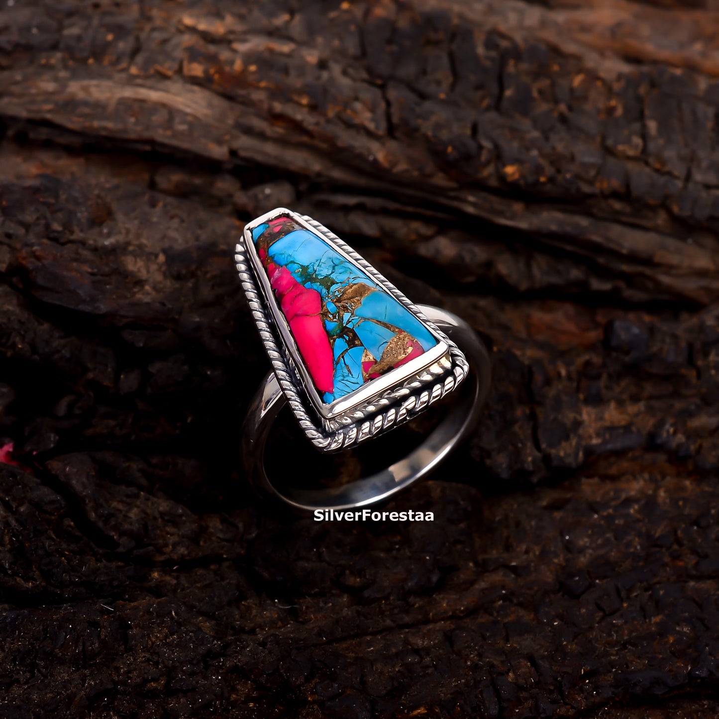 Cotton Candy Dreams – Turquoise Ring in Fine Sterling Silver