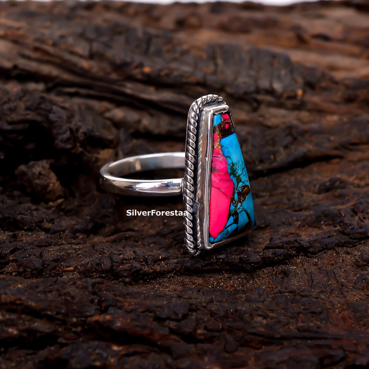 Cotton Candy Dreams – Turquoise Ring in Fine Sterling Silver