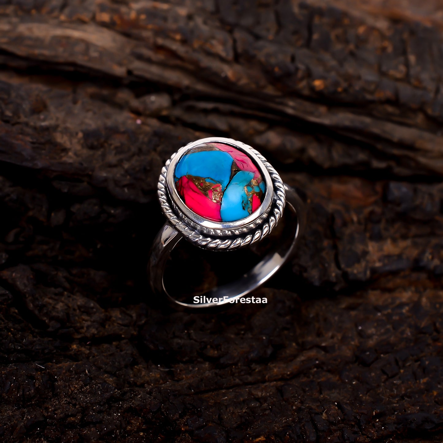 Vintage Vibes – Cotton Candy Turquoise Ring Handmade in Silver