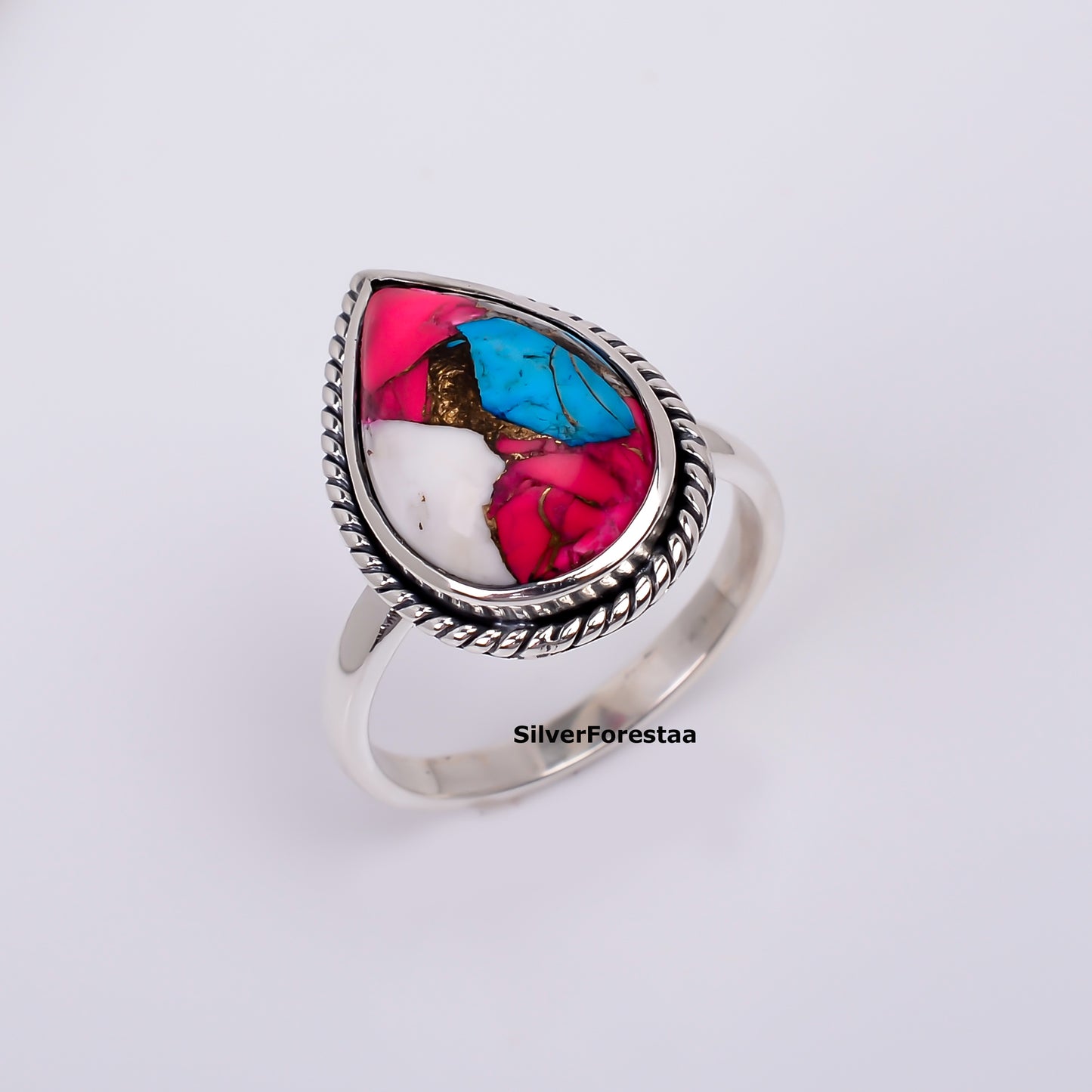 Cotton Candy Bliss – Turquoise Ring in 925 Sterling Silver