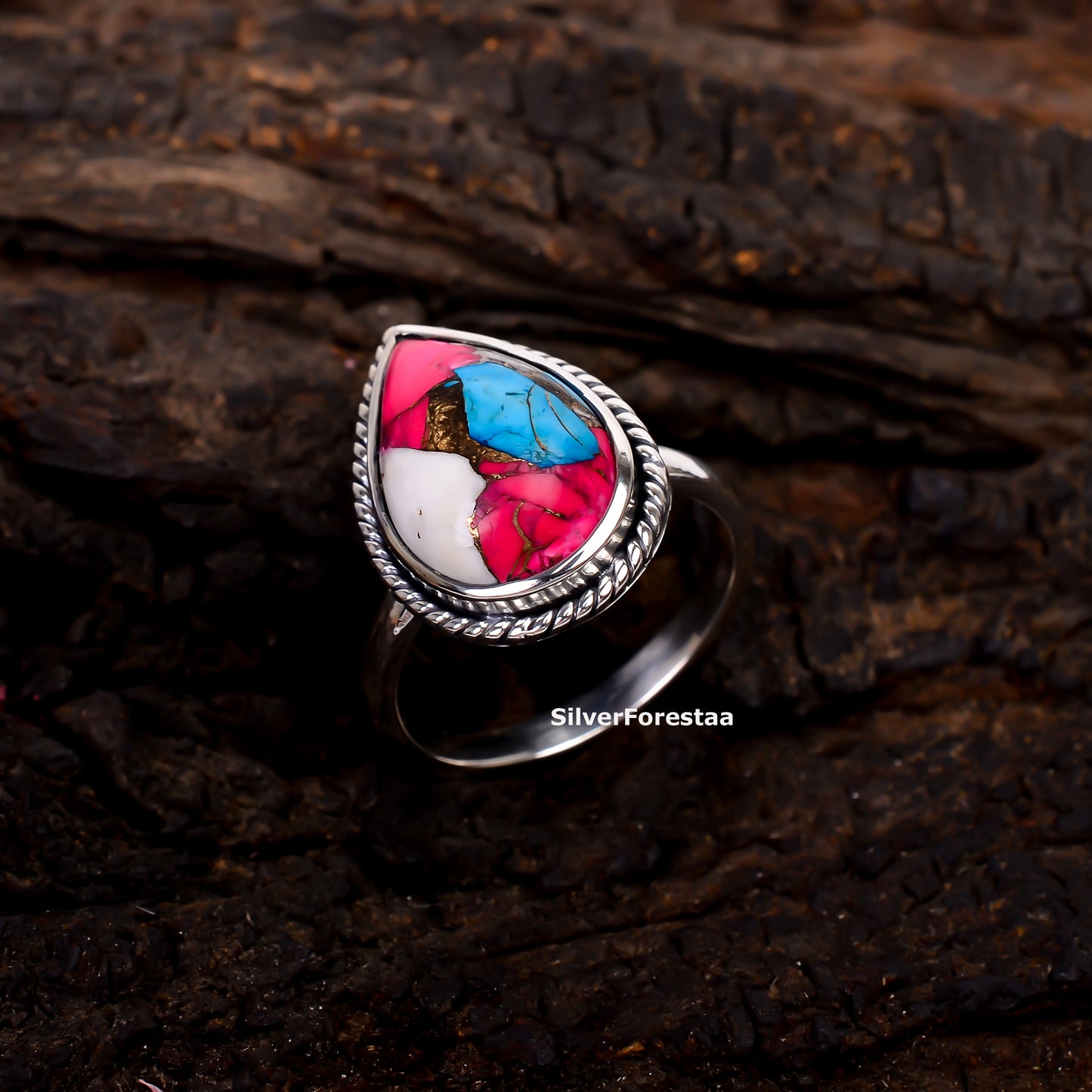 Cotton Candy Bliss – Turquoise Ring in 925 Sterling Silver