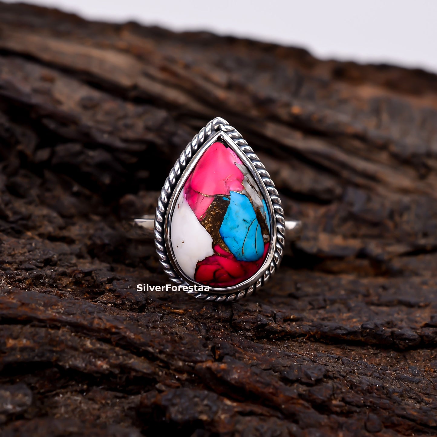 Cotton Candy Bliss – Turquoise Ring in 925 Sterling Silver