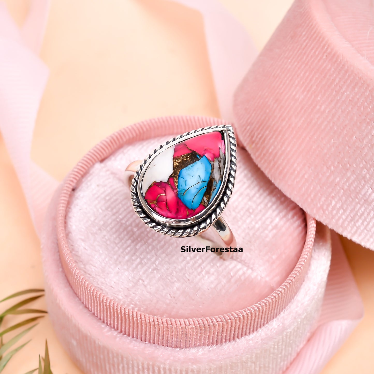 Cotton Candy Bliss – Turquoise Ring in 925 Sterling Silver