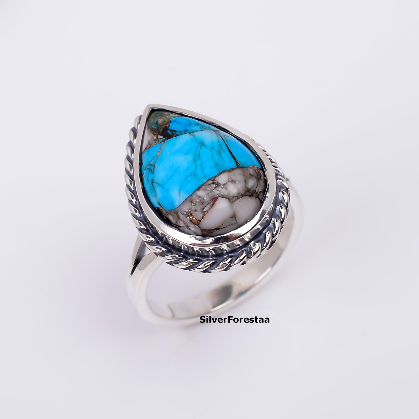 Soft Hues, Bold Style – Cotton Candy Turquoise 925 Silver Ring
