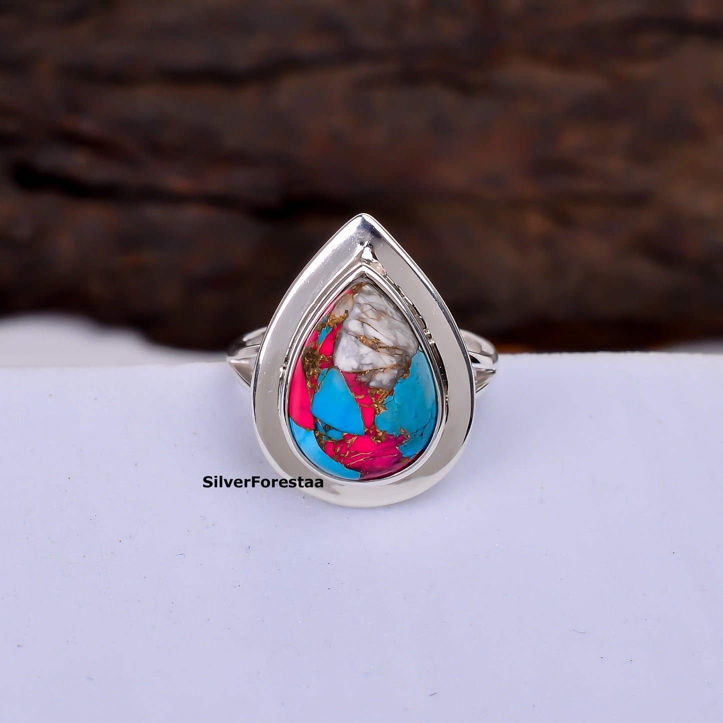 Dreamy Cotton Candy Turquoise Ring – Handmade in Sterling Silver