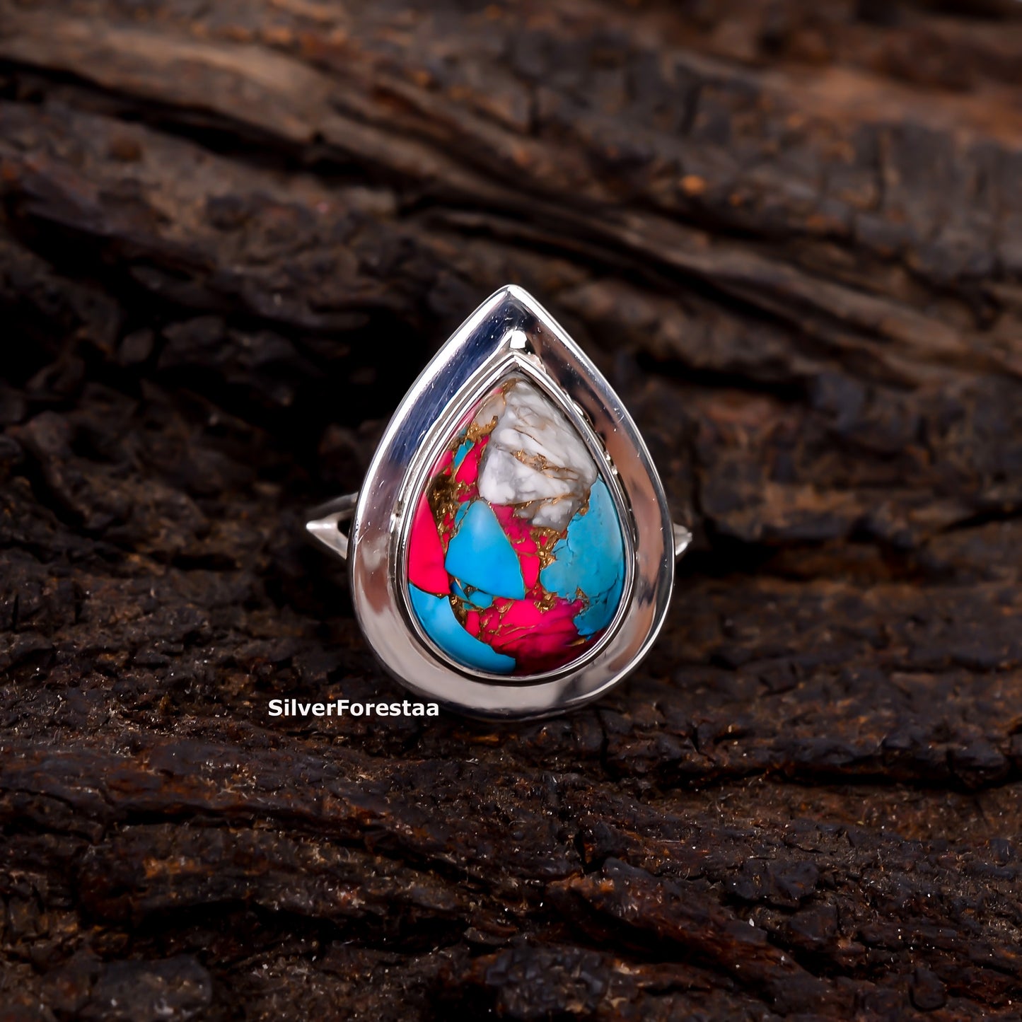 Dreamy Cotton Candy Turquoise Ring – Handmade in Sterling Silver
