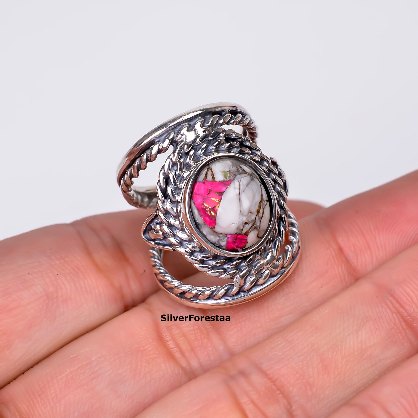 Cotton Candy Turquoise Ring in 925 Sterling Silver – Sweet & Stylish