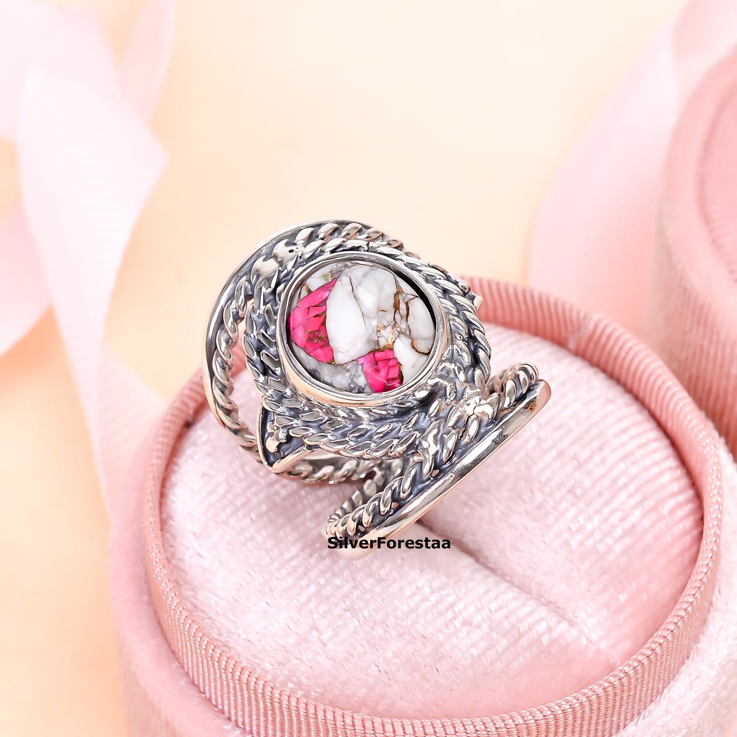 Cotton Candy Turquoise Ring in 925 Sterling Silver – Sweet & Stylish