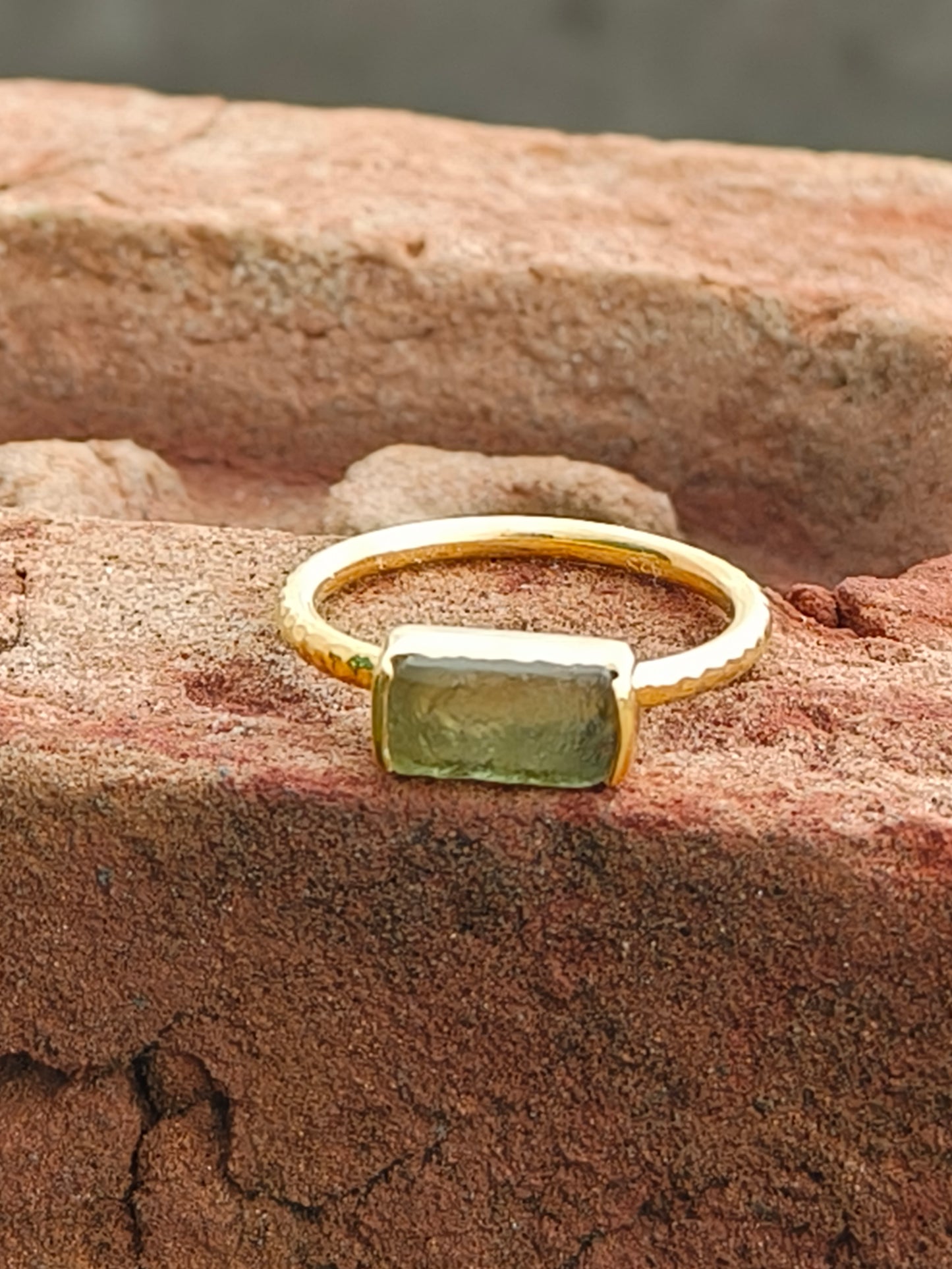 Raw Moldavite Handmade Ring | 925 Silver - SilverForestaa
