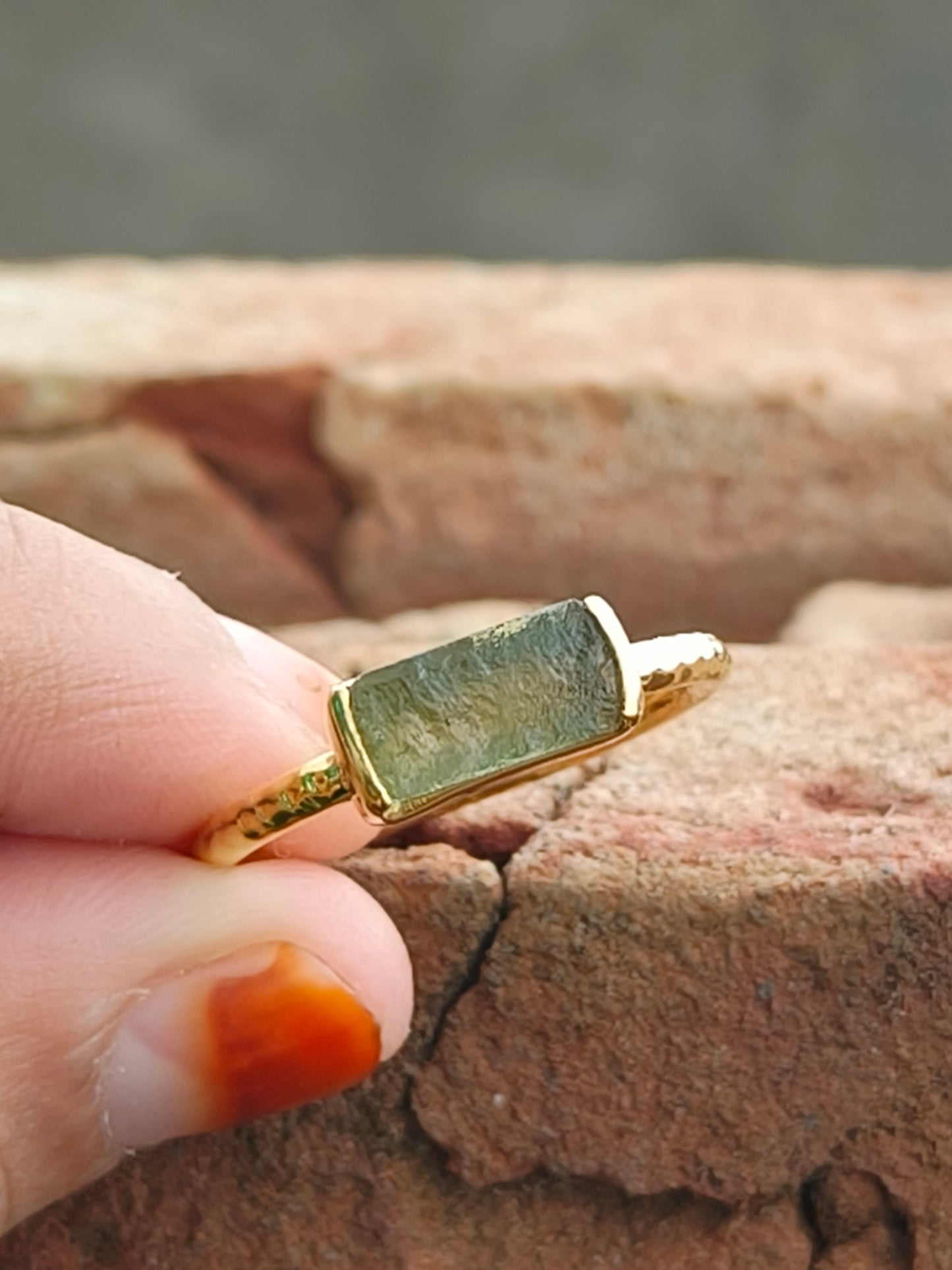 Raw Moldavite Handmade Ring | 925 Silver - SilverForestaa