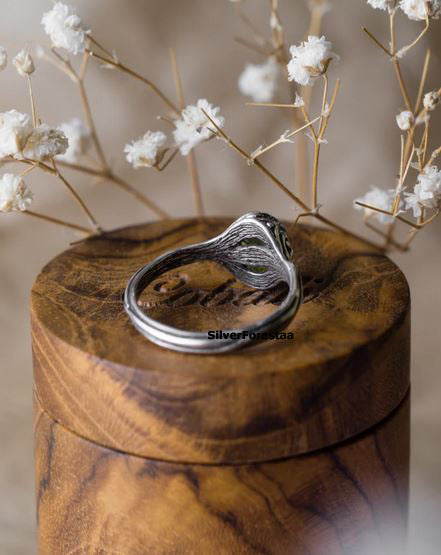 Witchy Moldavite Ring | 925 Silver Engagement Jewelry