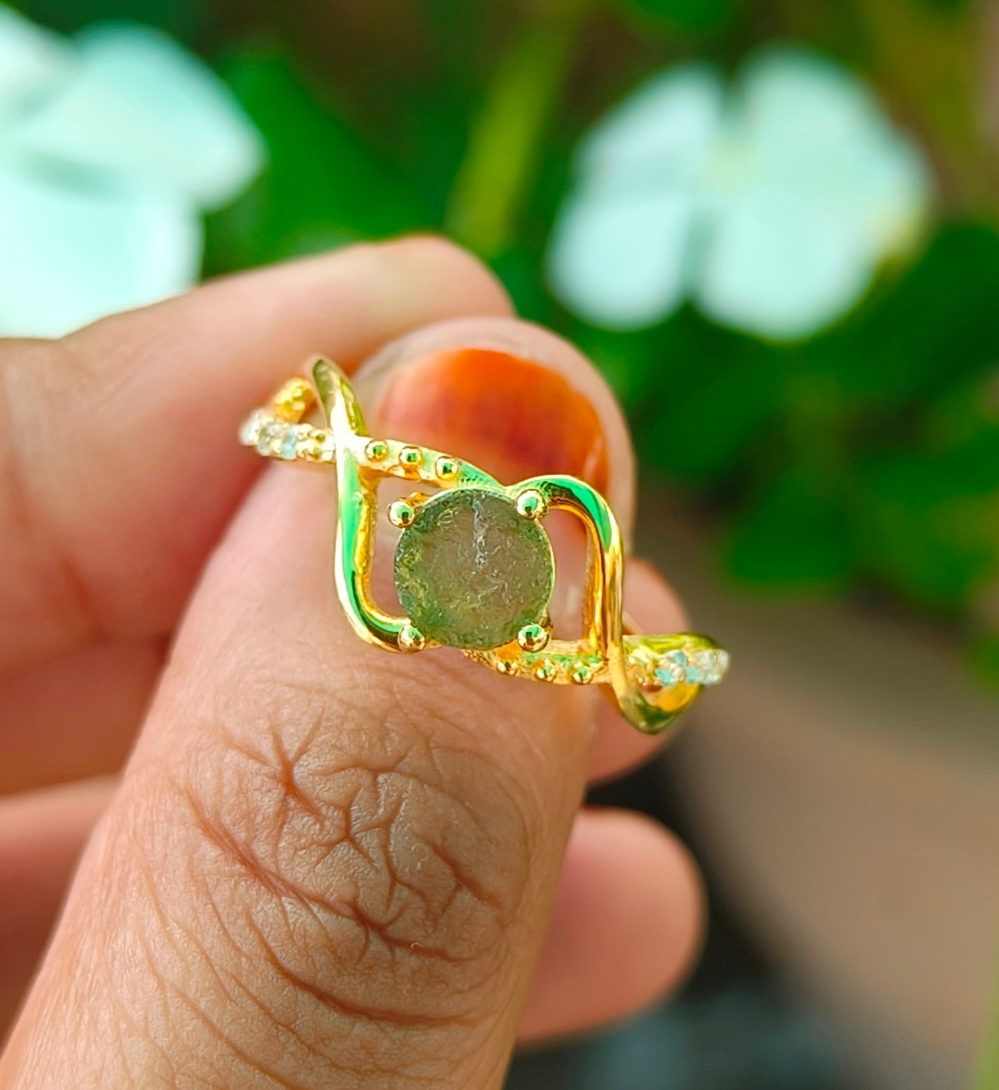 Rough Moldavite Ring | Silver Jewelry for Her