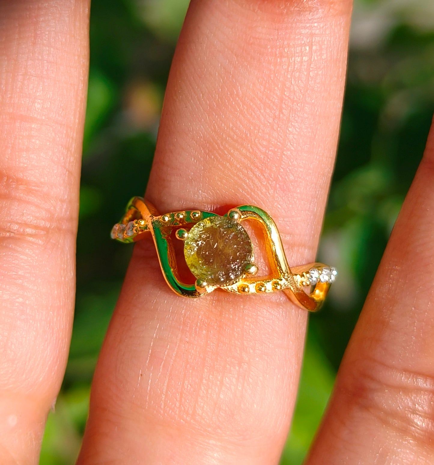 Rough Moldavite Ring | Silver Jewelry for Her